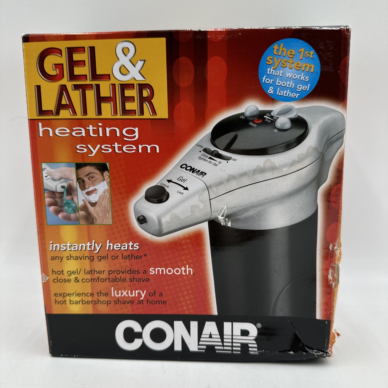 Conair Gel & Lather Heating System Model HGL1 Shaving Cream Damaged Box