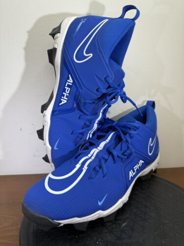 Nike Alpha Menace 3 Shark Football Cleats Men’s 14 Blue White CV0582-414 Shoes