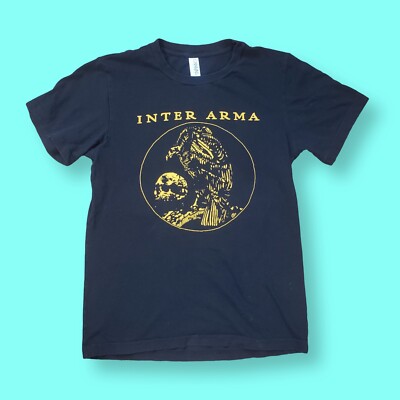 Inter Arma Mens Black & Gold Yellow Small T-Shirt Band Tee Heavy Metal Music