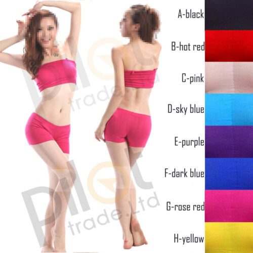 Disfraces de yoga de danza del vientre sujetador elástico acolchado con respaldo top y pantalones cortos - Imagen 1 de 1