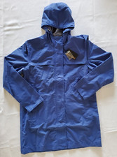 Driza-bone Full Length Waterproof Riding Coat Womens 12 Blue Hooded Rainwear New
