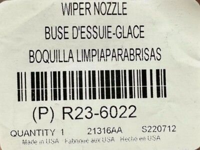 R23-6022 Genuine Paccar Windshield Wiper Nozzle OEM - New | eBay