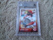 2015 Topps #375 JOHNNY CUETO Signed AUTO BECKETT COA San Francisco Giants SLAB