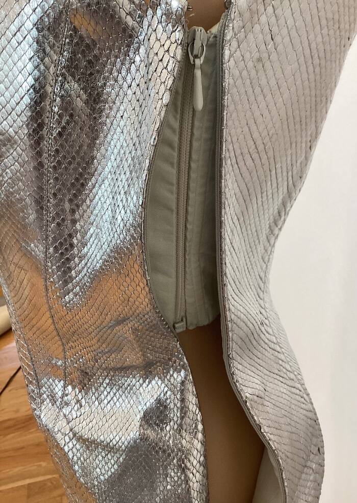 gianni versace silver wedding dress Gianni Versace Couture 90s Cut-Out Matte Silver Liquid Satin Gown Dress Wedding For Sale at 1stDibs