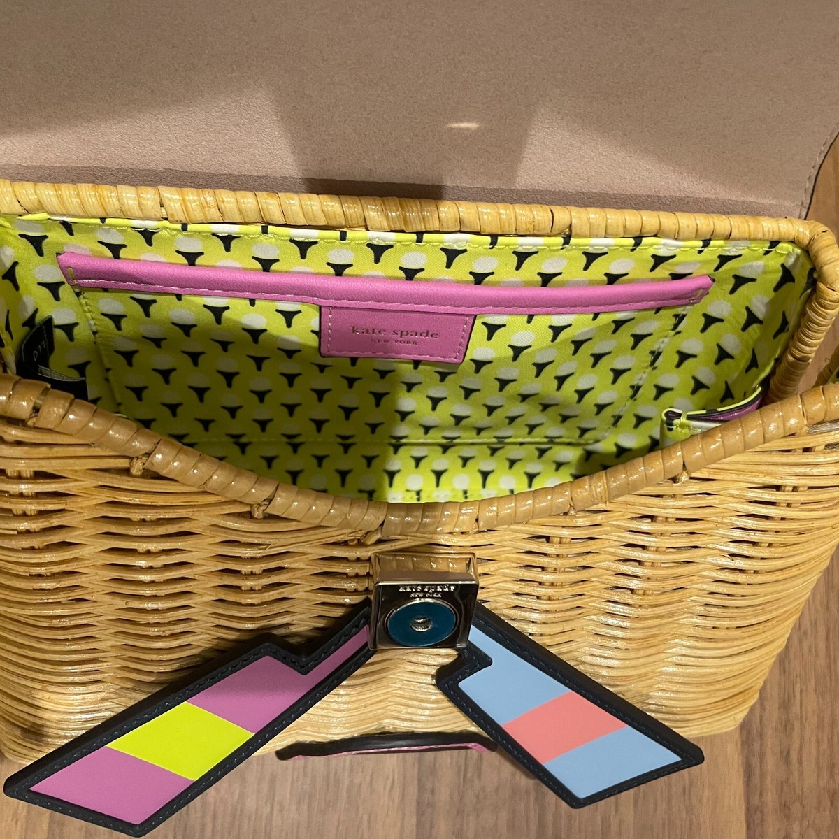 Kate Spade New York Tee Time Wicker 3D Windmill Top Handle