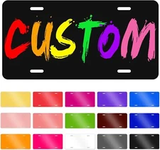 Personalized Custom Aluminum License Plate Car Tag (Your Name, Color, Photo)