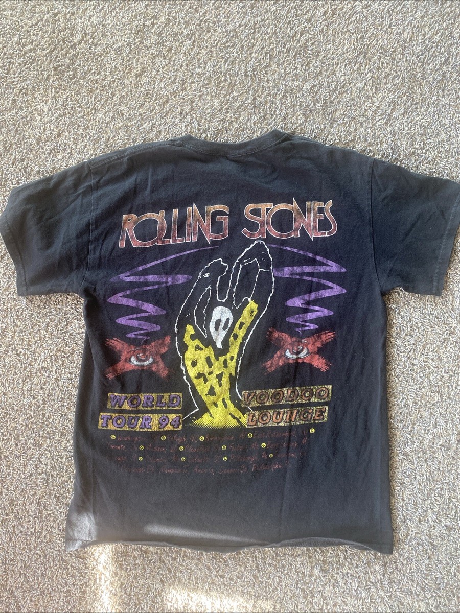 Vintage The Rolling Stones T-Shirt Men's Med Black Voodoo Vintage The Rolling Stones T-Shirt Men's Med Black Voodoo