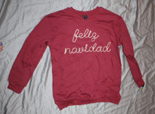 Girls oversize crewneck sweatshirt   Feliz Navidad  Art Class Size L 10/12 