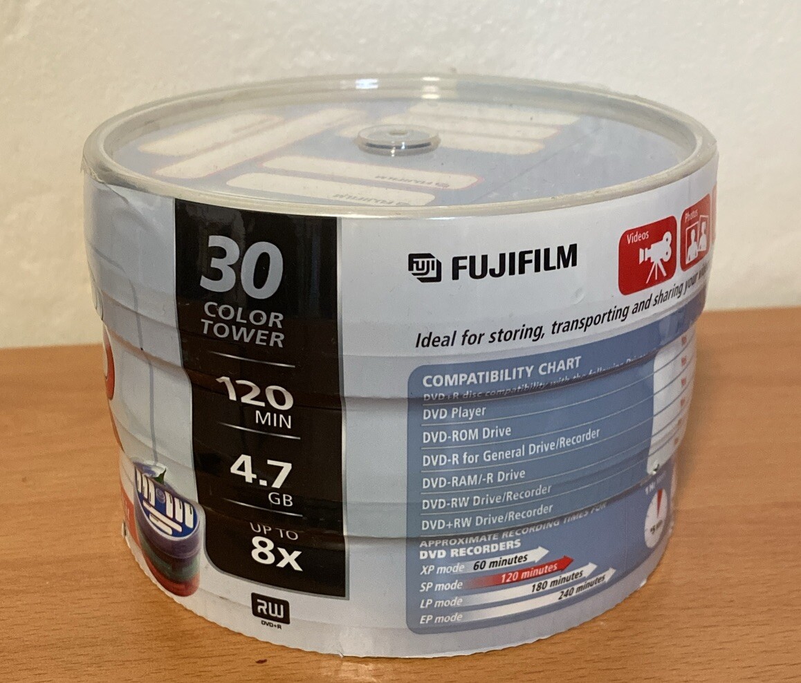 FUJIFILM DVD+R 30 Color Tower 120 Min 4.7 GB Up To 8X Special