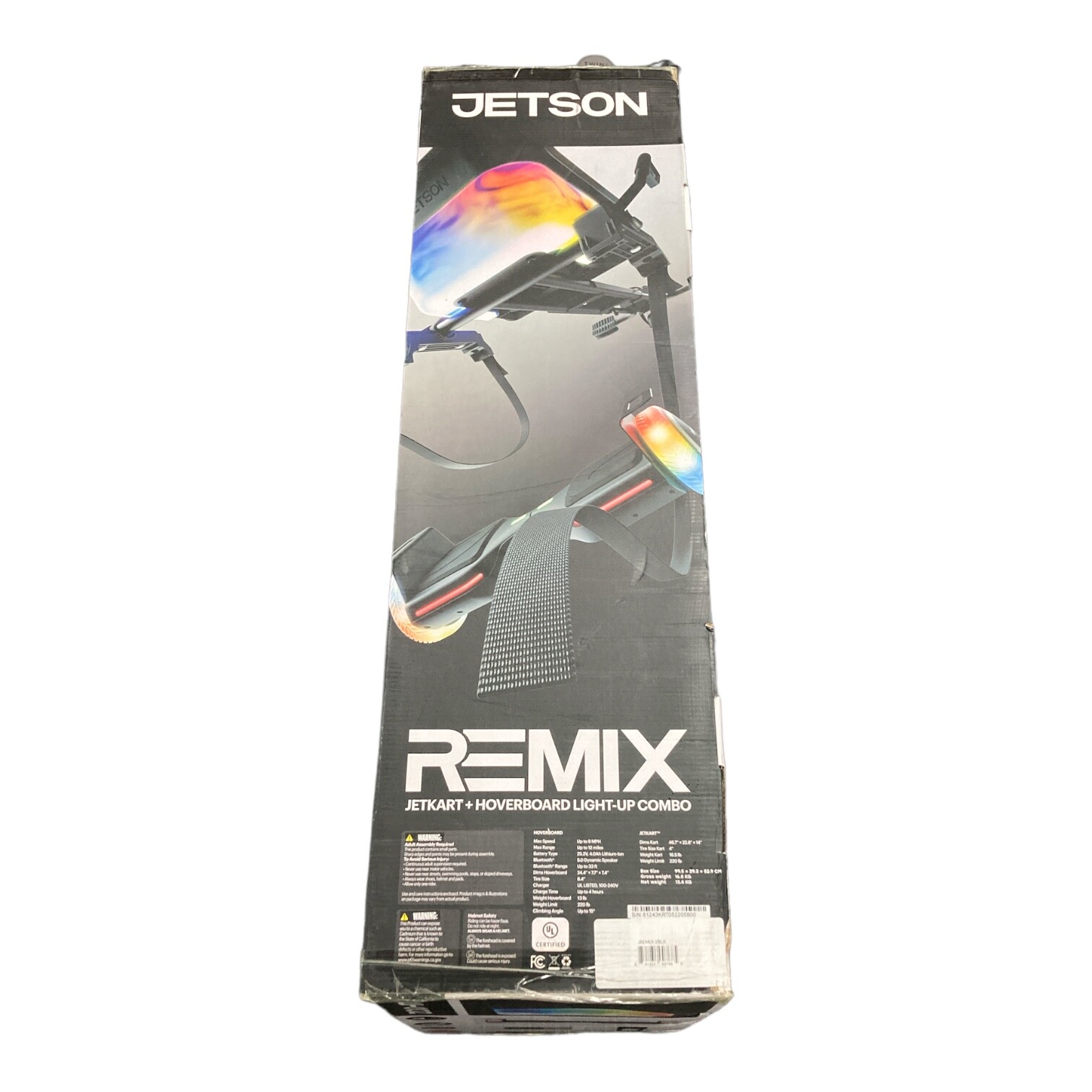 Jetson Remix Light-Up Hoverboard and Go-Kart Combo, UL2272 Certified