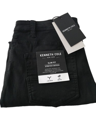 Kenneth Cole Mens Slim fit Dress Pants 33 / 32 Black Plaid Stretch | eBay