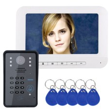 7" LCD RFID Password Video Door Phone Intercom Doorbell 1000 TV Line Camera