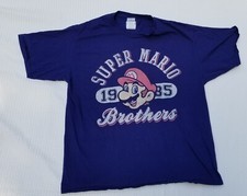 Super Mario Brothers 1985 T Shirt Size Extra Large Color Dark Blue Nice Cond.