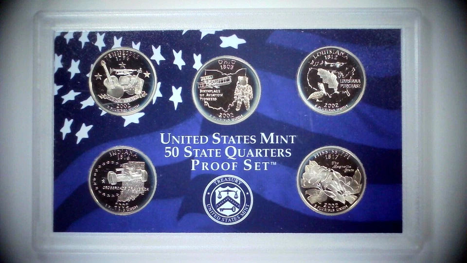 2002-S US Proof State Quarter Mint Set 5 Coins CN CLAD 24soc0403 - Image 3 of 4