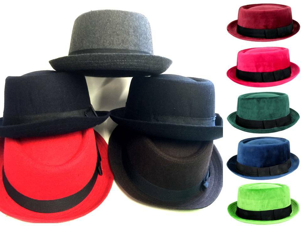Heisenberg Style Wool Blend Porkpie Fedora with Stingy Brim