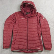 Mammut Womens 650+ Down Fill Puffer Jacket Size S Hooded Pertex Goose Winter