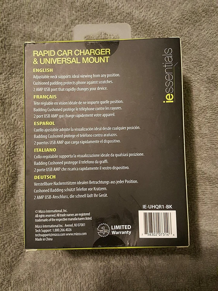 IESSENTIALS RAPID CAR CHARGER & UNIVERSAL MOUNT 2.1 AMP USB FOR ALL SMARTPHONES - Image 2 of 2