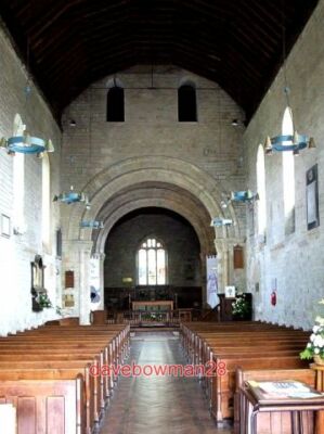 PHOTO  ST. MARYS PORTCHESTER - NAVE A VIEW DOWN THE NAVE OF THE NORMAN ST. MARYS