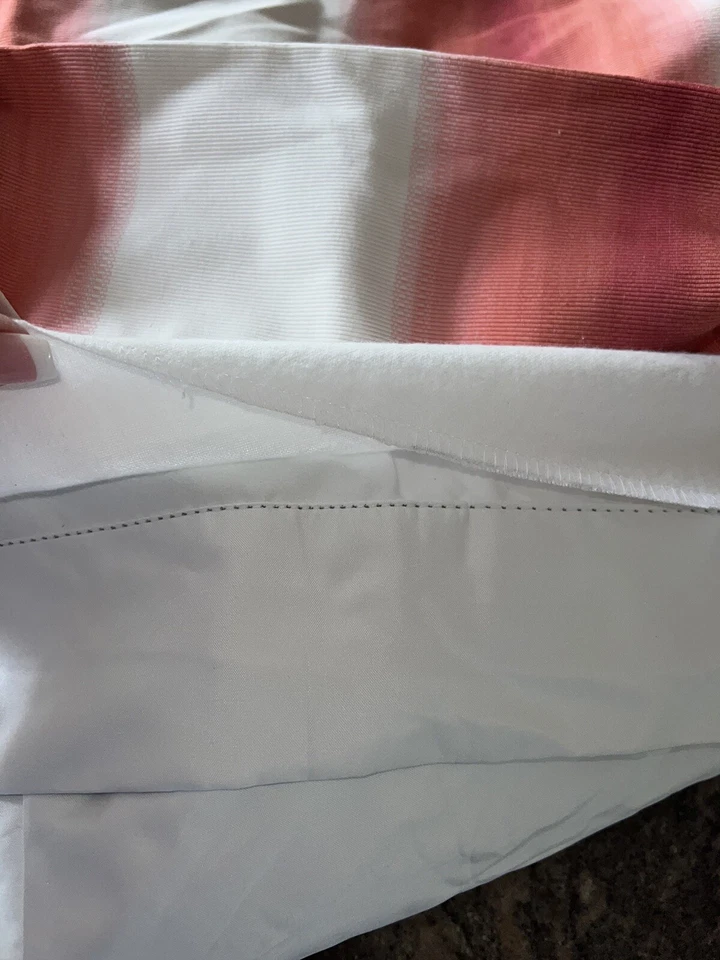  "SOMBRILLA CORAL SOMBRILLA RAYAS PELLIZCO PLISADO CORTINAS ~ DOBLE FORRADO 115"" LARGO" Foto 3 de 4