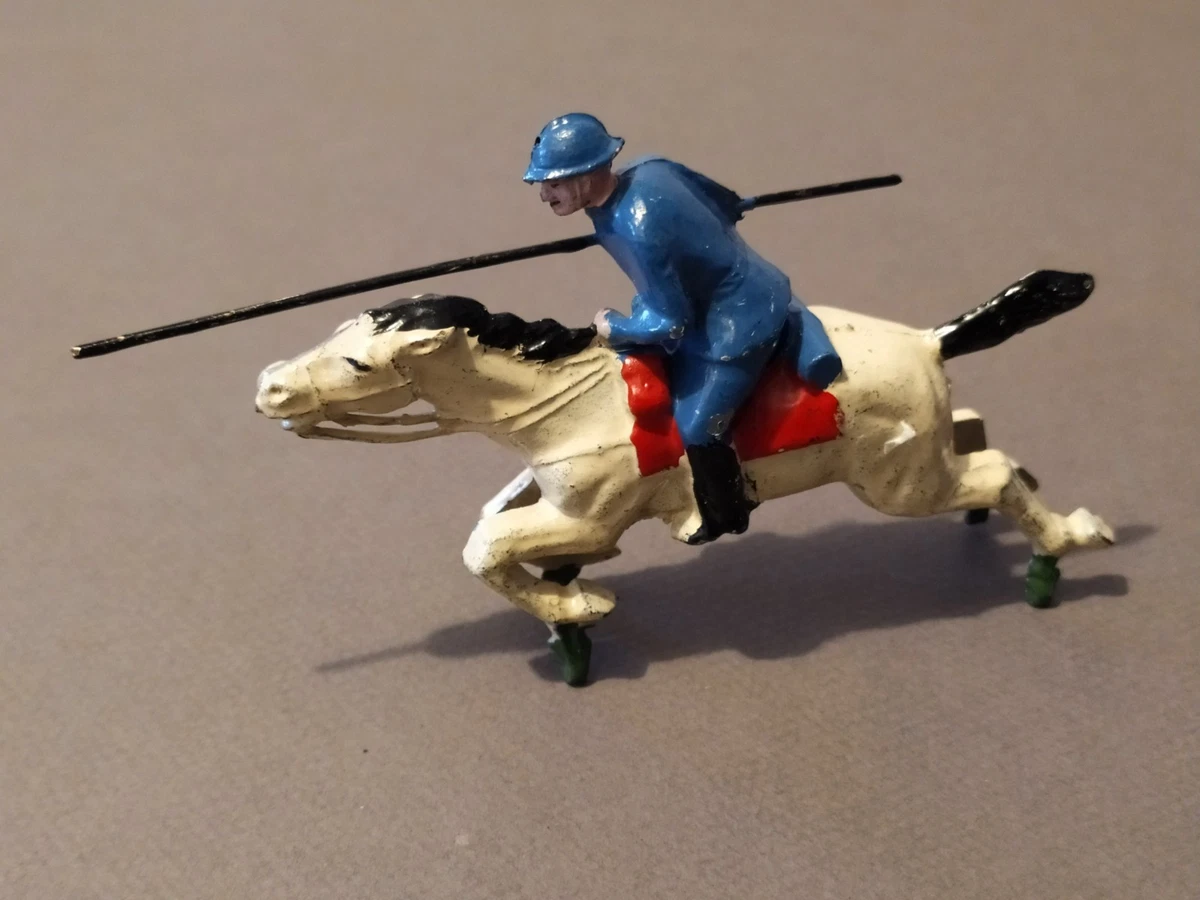 Figurine En Plomb Creux Armée Française - Officier à Cheval, Guerre 14/18, Képi Maréchal, Marque Quiralu, Occasion