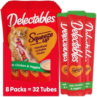 Hartz Delectables Squeeze up Interactive Lickable Wet Cat Treats 4 Count PacK 4