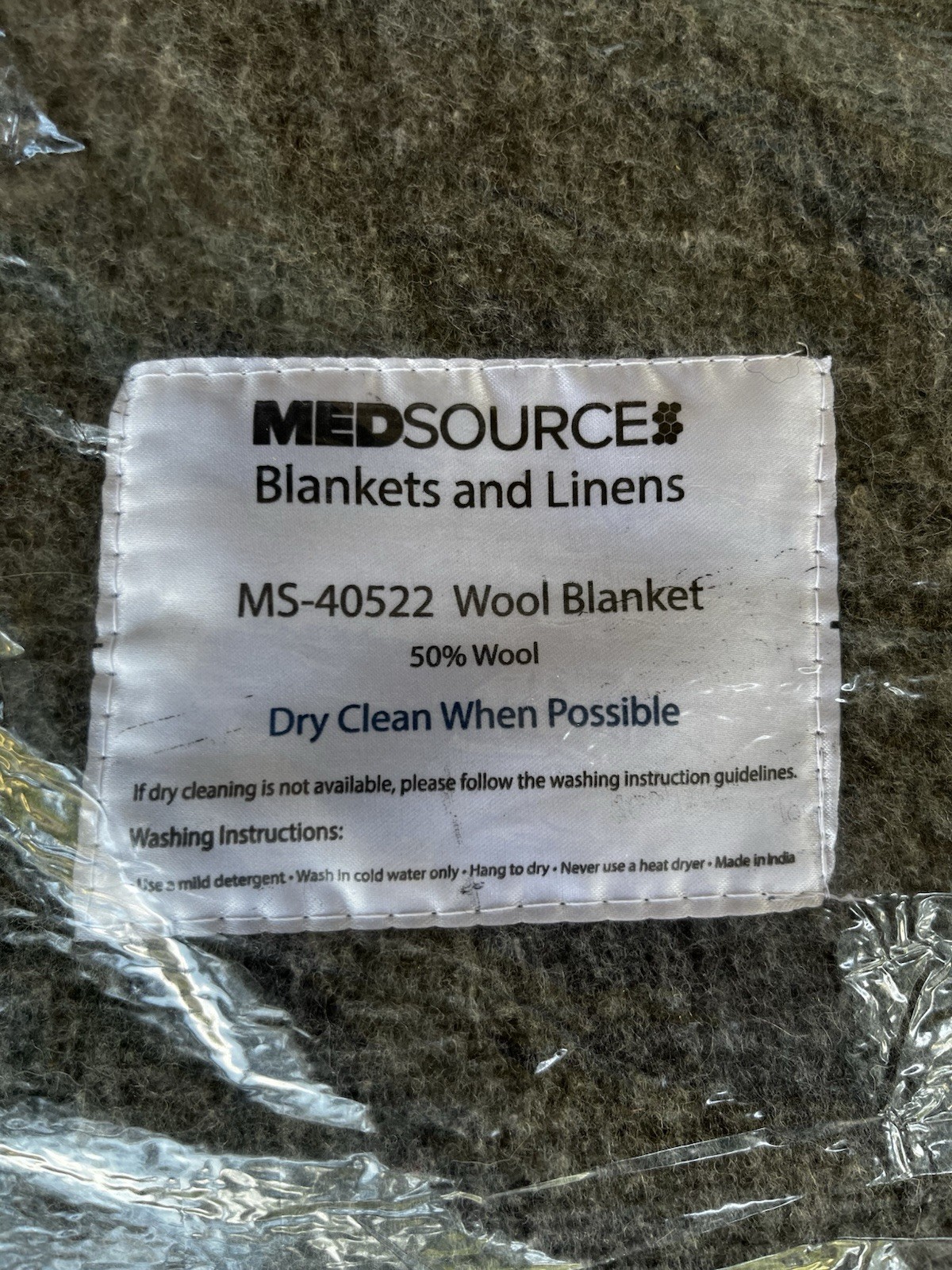 Wool Blanket 54 X 84, MS-40522 Medsource Reusable (New)