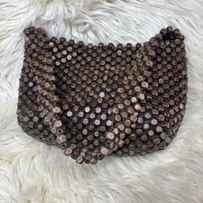 The SAK Vintage Wooden Boho Chic Beaded Handbag Shoulder Bag Purse Elliot Lucca