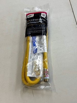 Appliance Smart Choice 6 ft x 5/8 OD (1/2 ID) Gas Connector kit LG EFV 6FT58ODLG