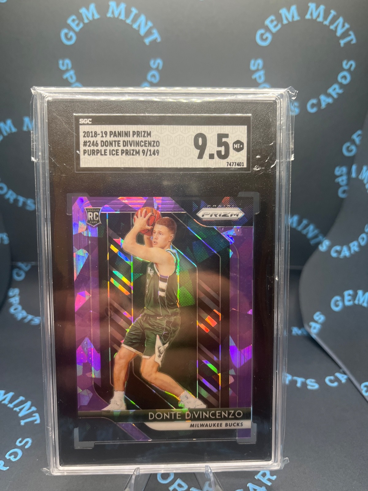 2018-19 Panini Prizm #246 Donte Divincenzo Purple Ice /149 SGC 9.5