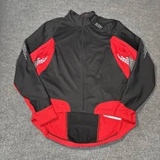 GORE Bike Wear Jacket Mens Large Black Red Windstopper Soft Shell Cycling Xenon
