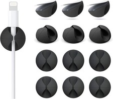 12 Pack Cable Clips Cord Organizer Holder Adhesive Cable Management Charger Wire