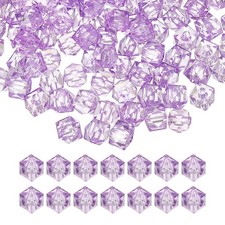 10mm Acrylic Cube Faceted Beads, 200 Pcs Diamond Spacer Beads, Lavender