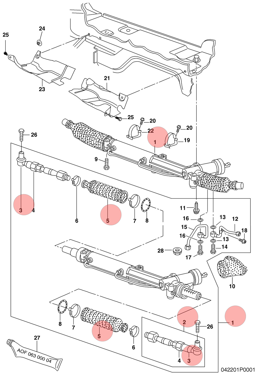 Bentley Continental GT 2004-2011 Steering rack P/N 3W1422071D