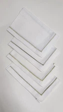 Sferra Seaton Napkins Dinner White/Gold Set Of 4