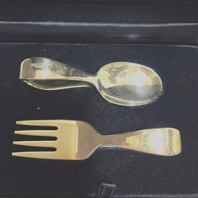 Tiffany & Co. スプーン TIFFANY & CO. Baby Fork and Spoon Set Silver 925 With Box Bag 76g