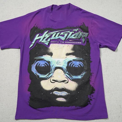 Vintage Hellstar The Future Is Hellstar Purple Face T-shirt BO031