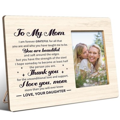 Mom Picture Frame I Am Forever Grateful Mommy Photo Gift Fits 4x6 Inch Photo