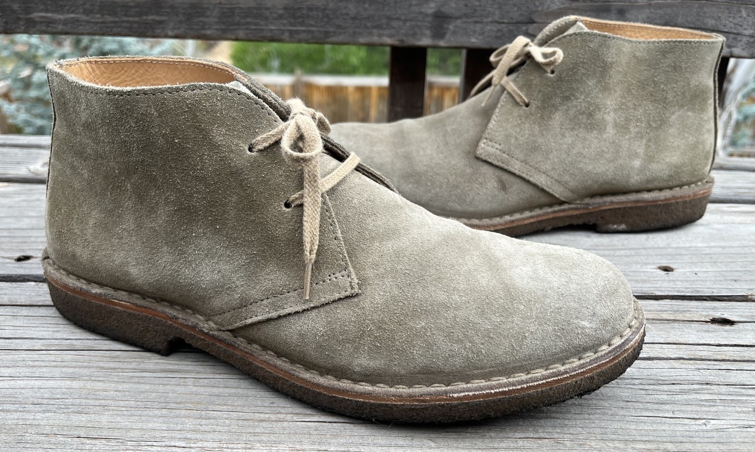 Astorflex Men's 43 US 10 Stone Beige Suede Chukka Boots Made in Italy