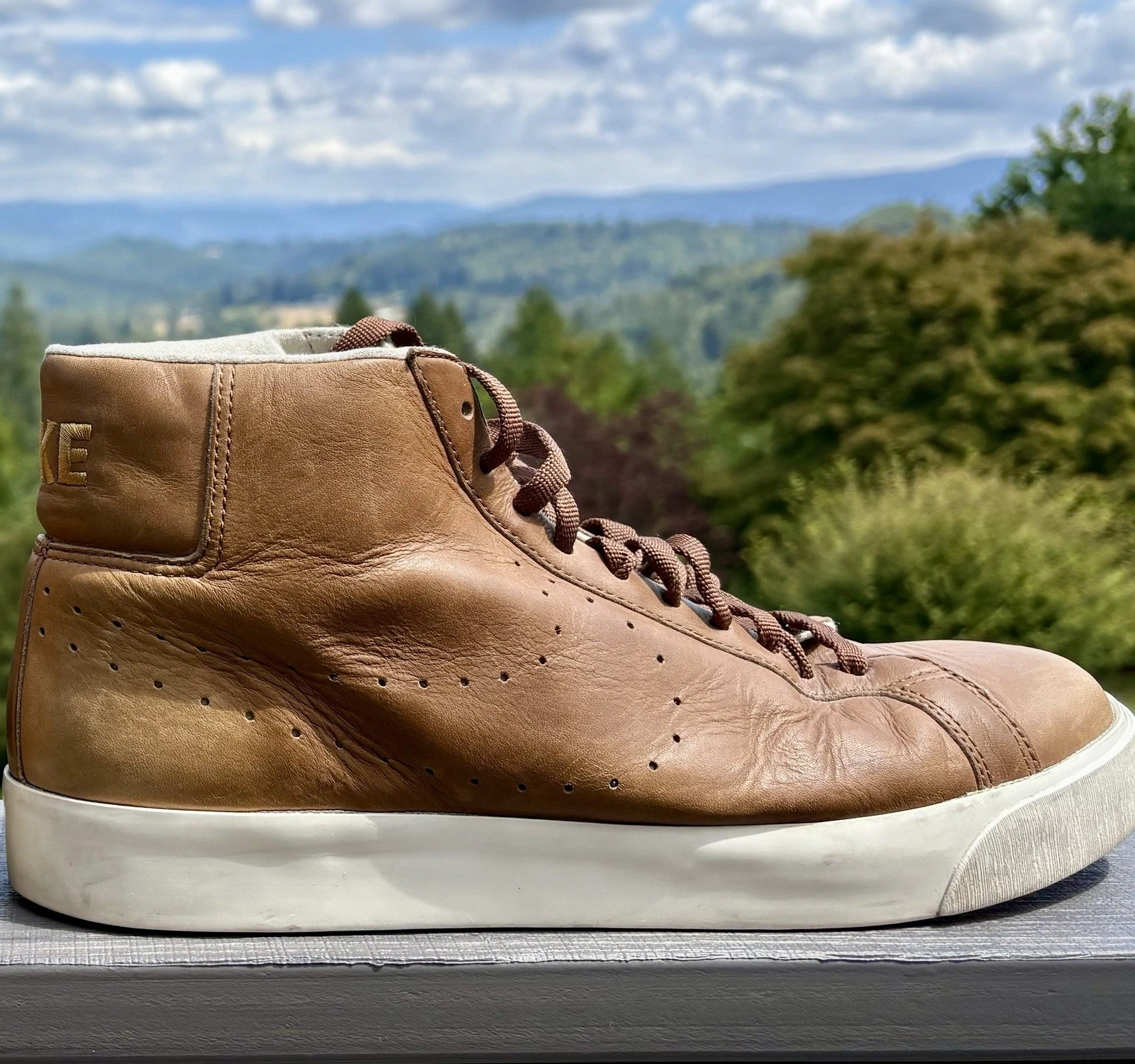 blazer nike mid uomo 10.5 Supreme TZ Rustic Sail pelle marrone (leggermente indossato)