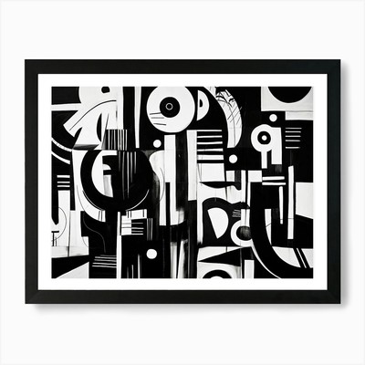 Lebendige Kontraste Abstrakt Schwarz Ein Gerahmtes Wandbild Poster Leinwanddruck Bild