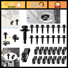 30 Pack M6-1.0 U Nuts Hex Head SEMS Bolts Kit Fasteners for Fender, Bumper, Ho