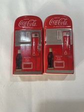 Coca Cola Mini Coke Vending Machines Red Ceramic Salt Pepper Shakers 5 Inches