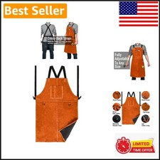 Leather Welding Apron - Heat Flame Resistant, 24"x36" for Men Women