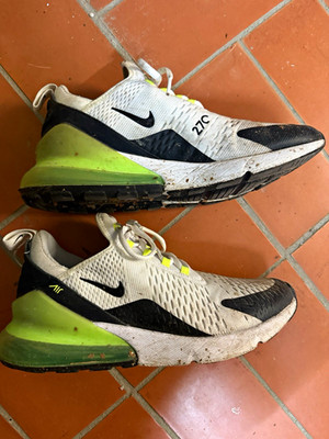 Nike Air Max 270 Herren Sneaker Mesh atmungsaktiv Weiß/Schwarz/Grün 44,5