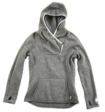 Stio Sweetwater Grey Fleece Front Pouch Hood Thumb Hole Pullover Hoodie Jacket S