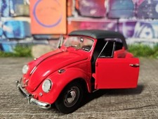 Franklin Mint 1957 Volkswagen Beetle Convertible Red 124 Diecast Car No Box