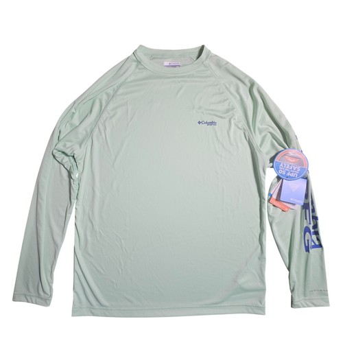 Columbia PFG Mens Terminal Tackle Long Sleeve Shirt M UPF 50 Seafoam Green NWT
