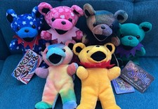 Mix Lot of 6 Grateful Dead Plush Bean Bear Collectibles by Liquid Blue  GDM
