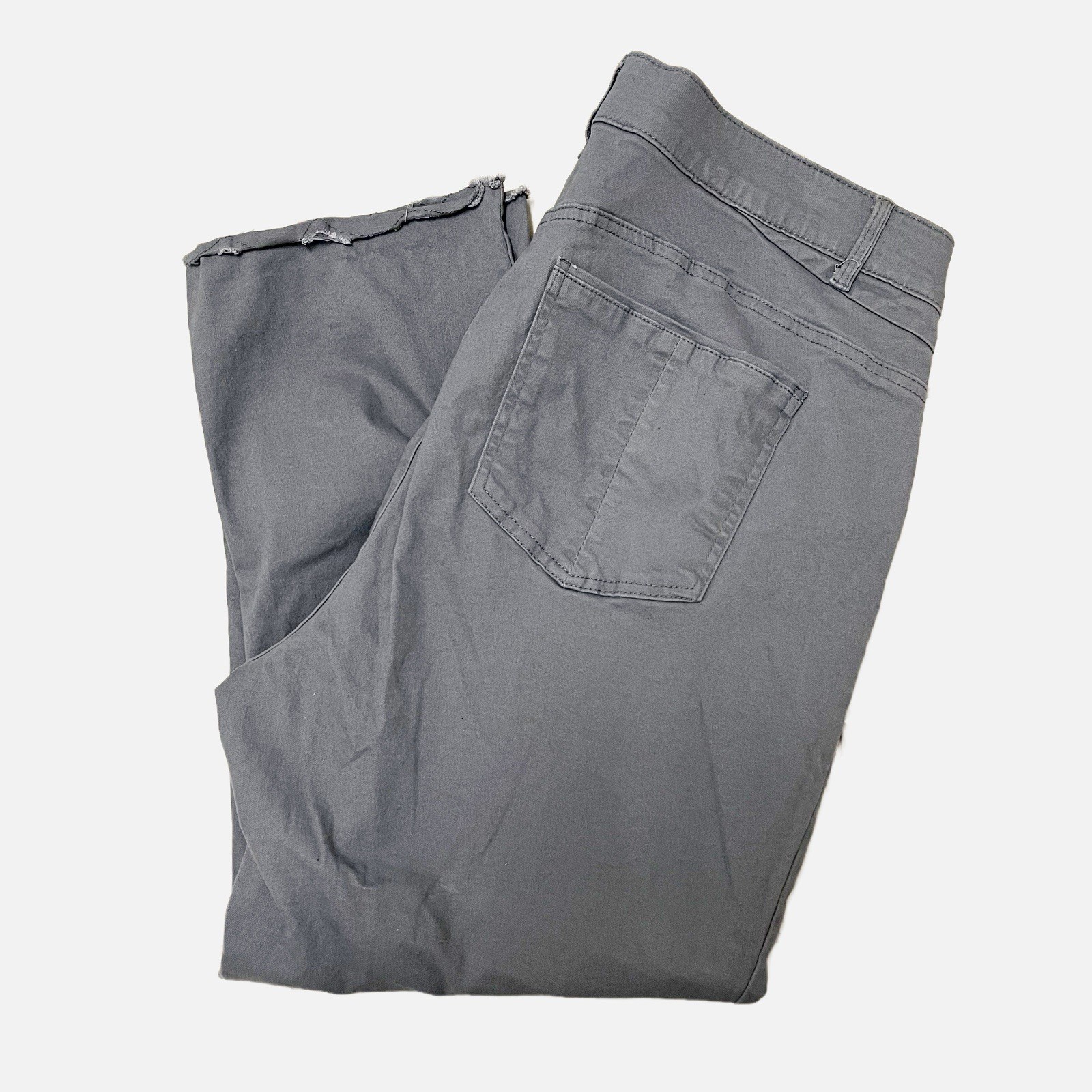 Democracy Ab-Solution Gray Denim Cropped Raw Hem … - image 3