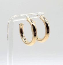 Beautiful 14kt Yellow Gold Ladies Round Hoop Earrings, 2.2 grams